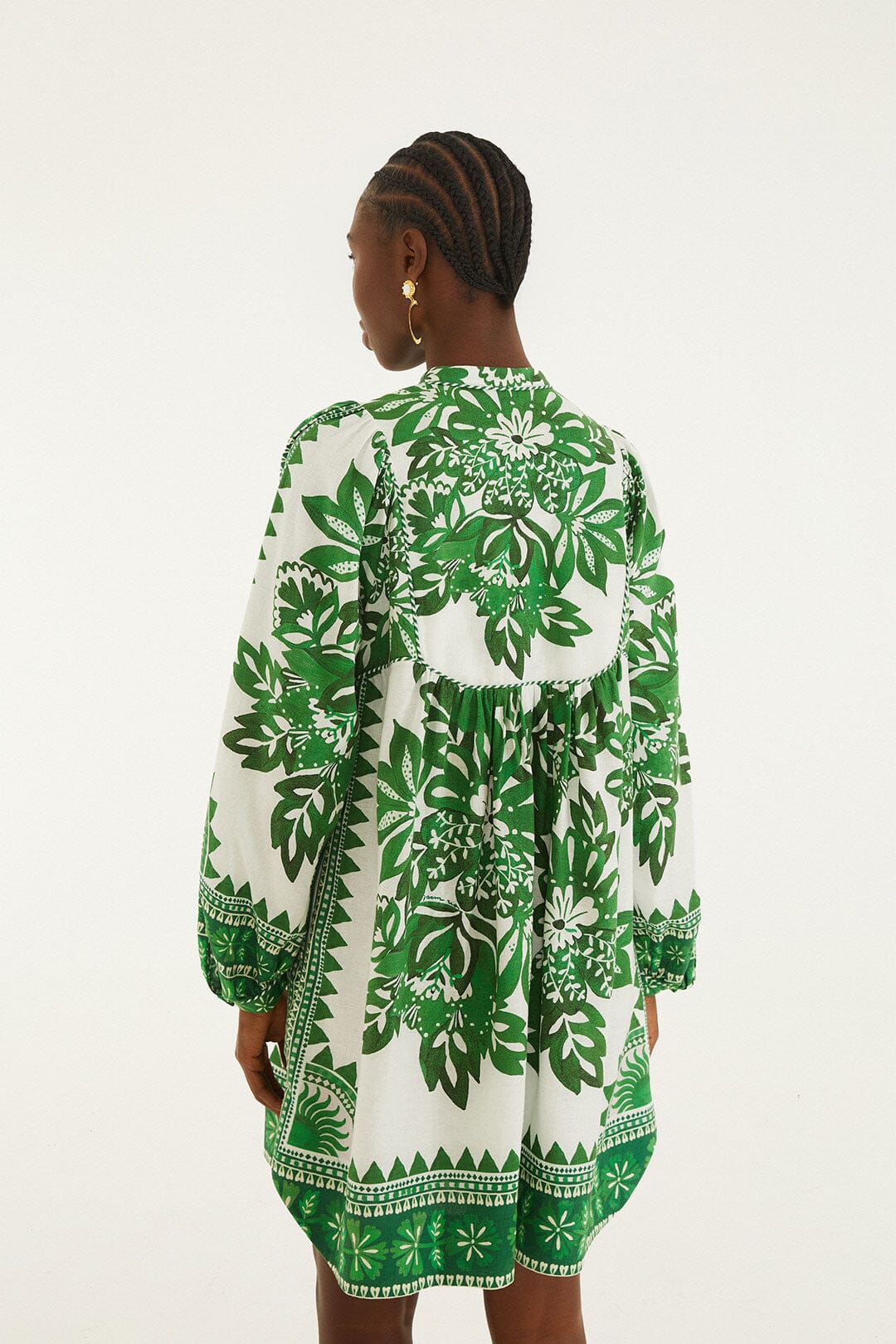 Green Flora Tapestry Mini Dress