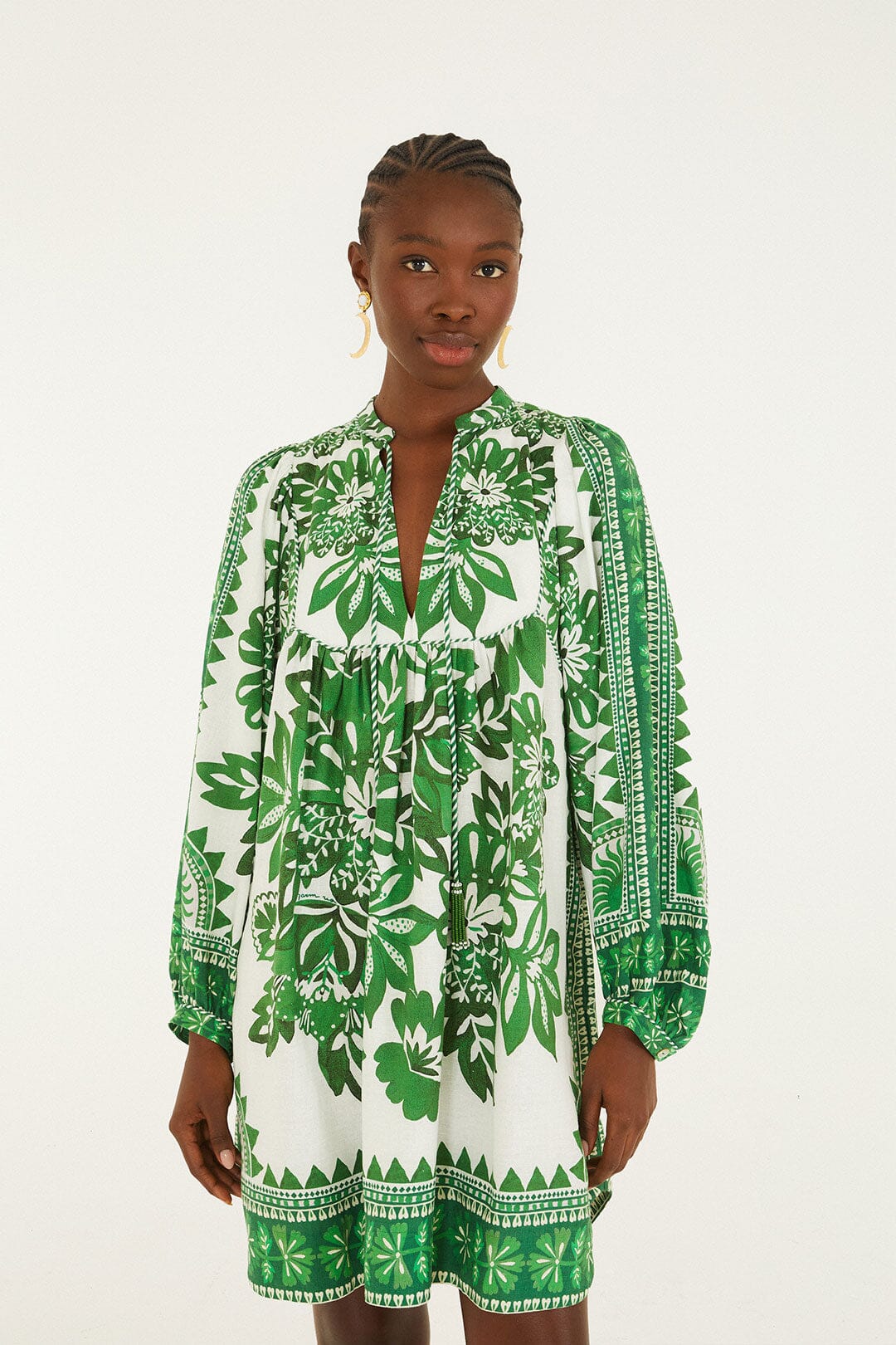 Green Flora Tapestry Mini Dress