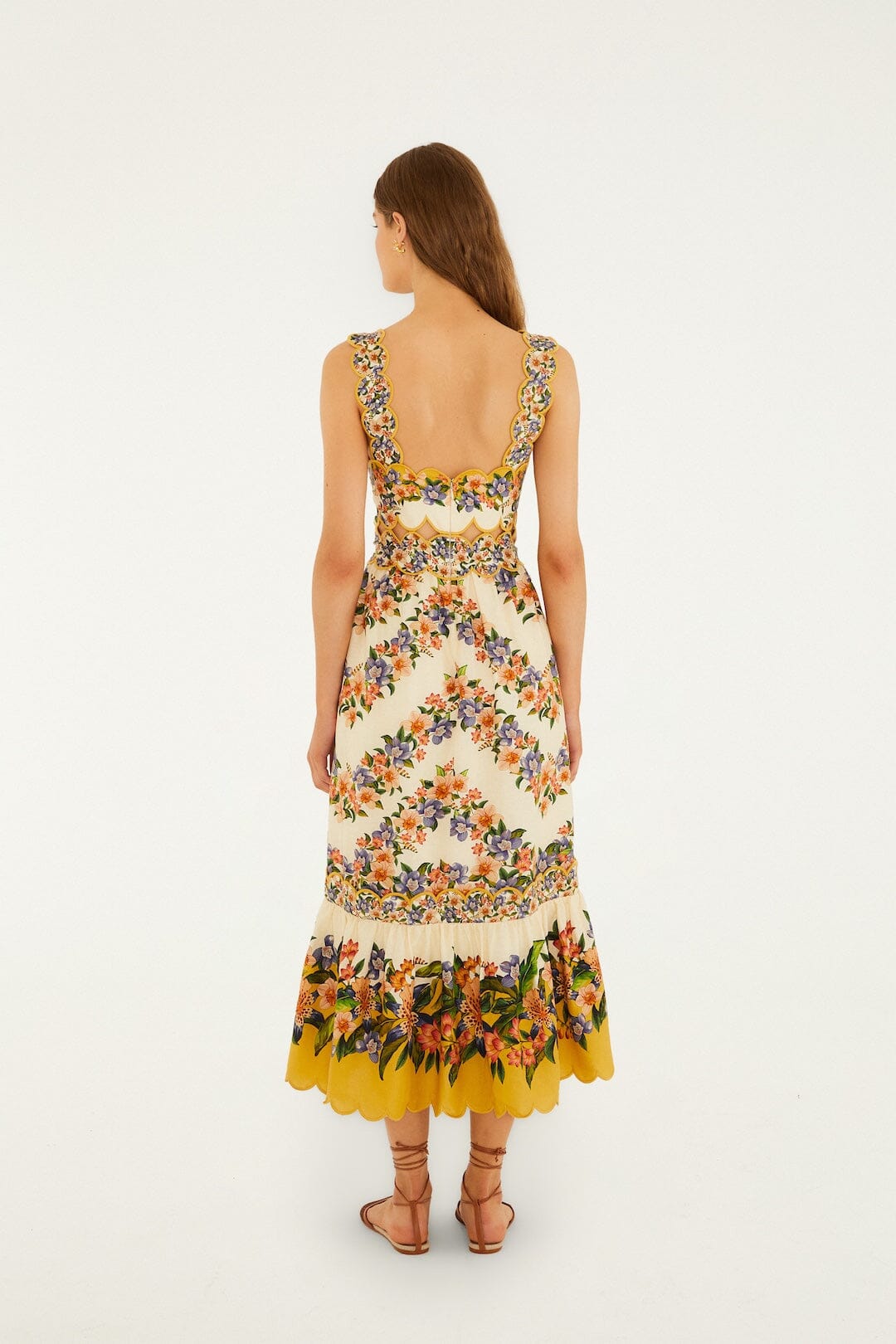 Sand Hilo Stripes Midi Dress