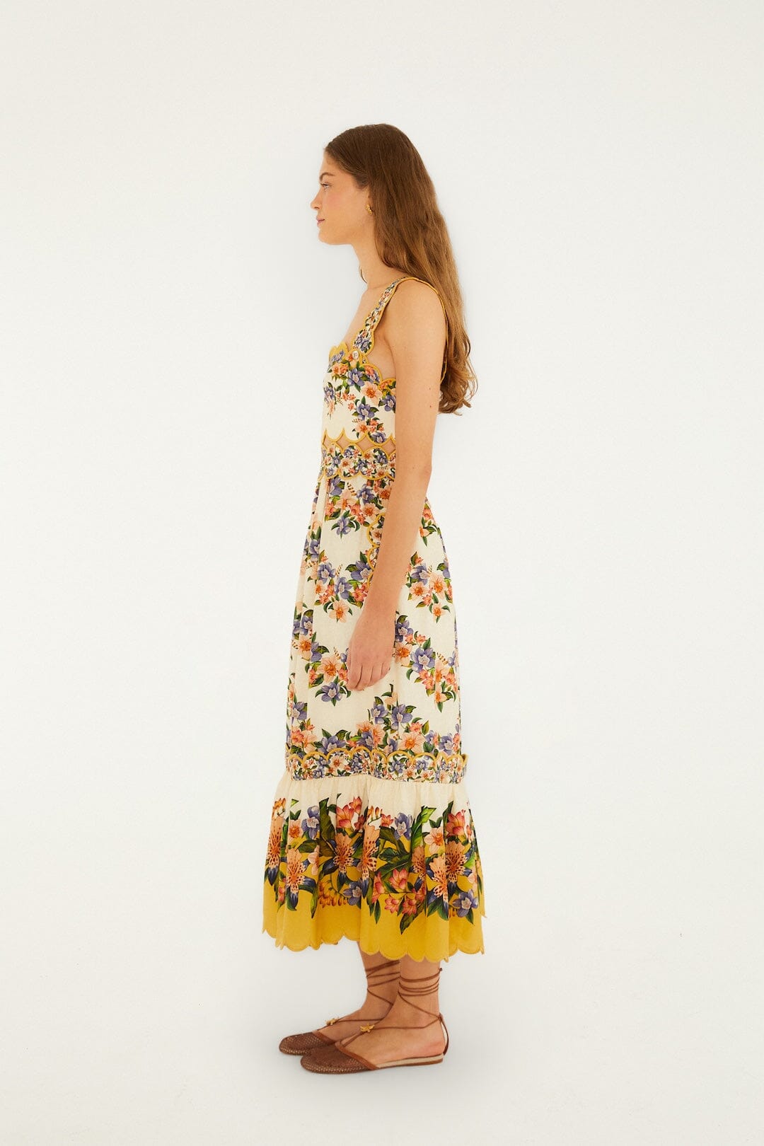 Sand Hilo Stripes Midi Dress