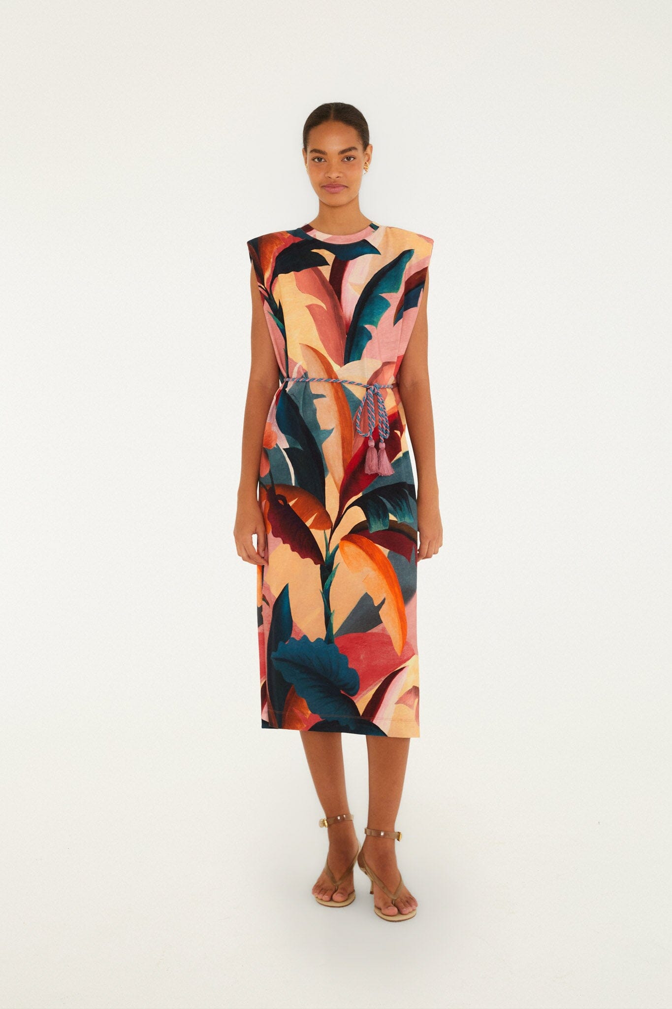 Multicolor Atlantic Rainforest  T-Shirt Midi Dress