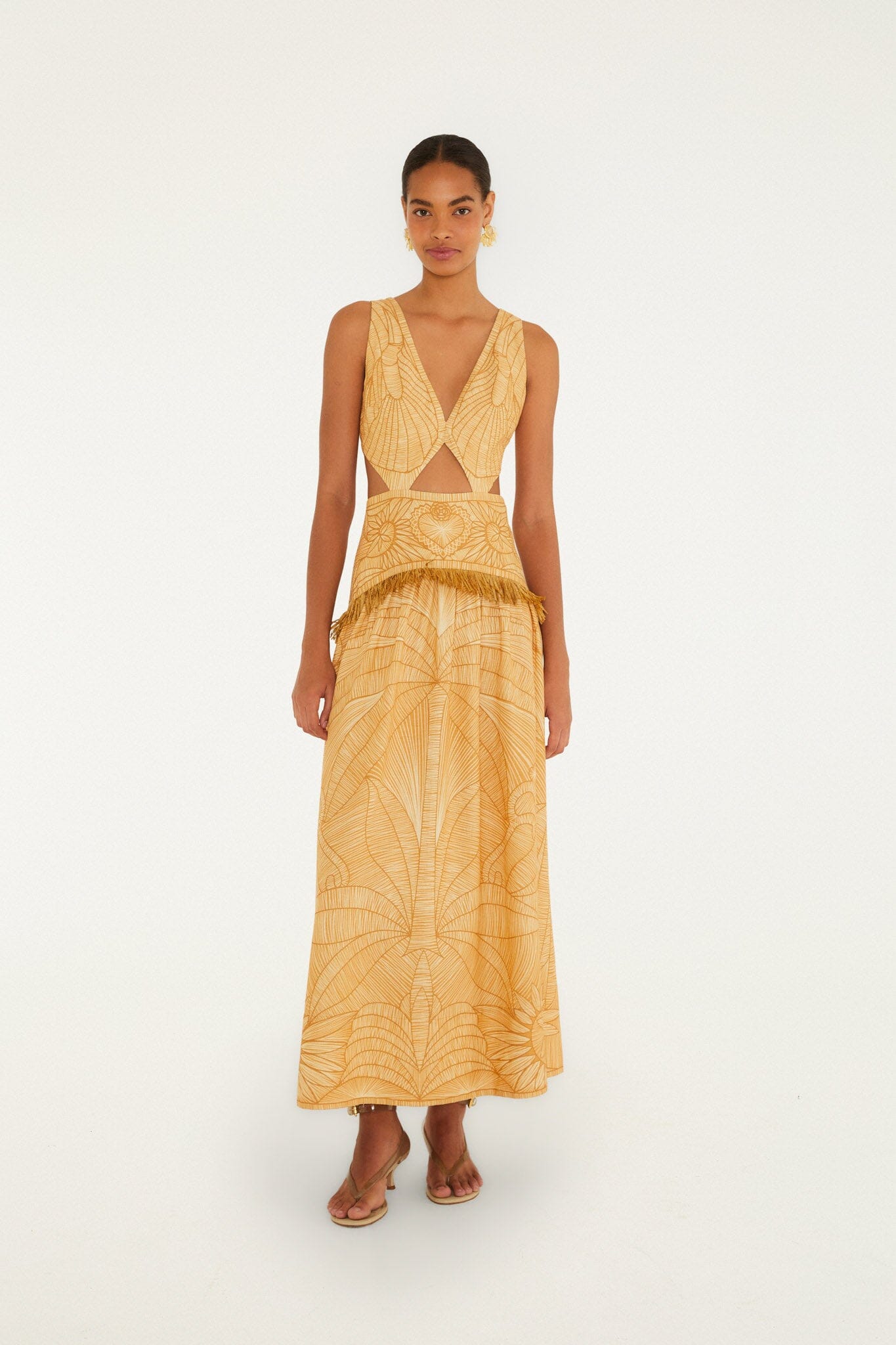 Caramel Usiacuri Cut-Out Maxi Dress