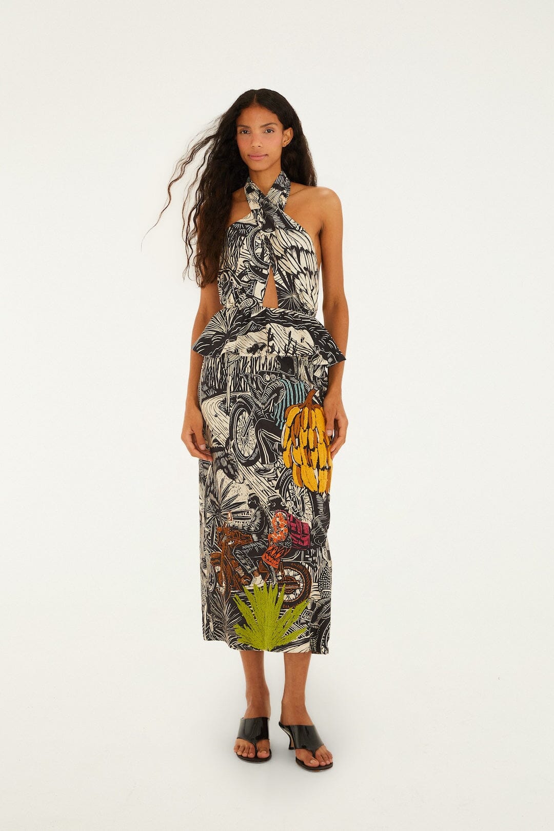 Ruta Beige Embroidered Maxi Dress