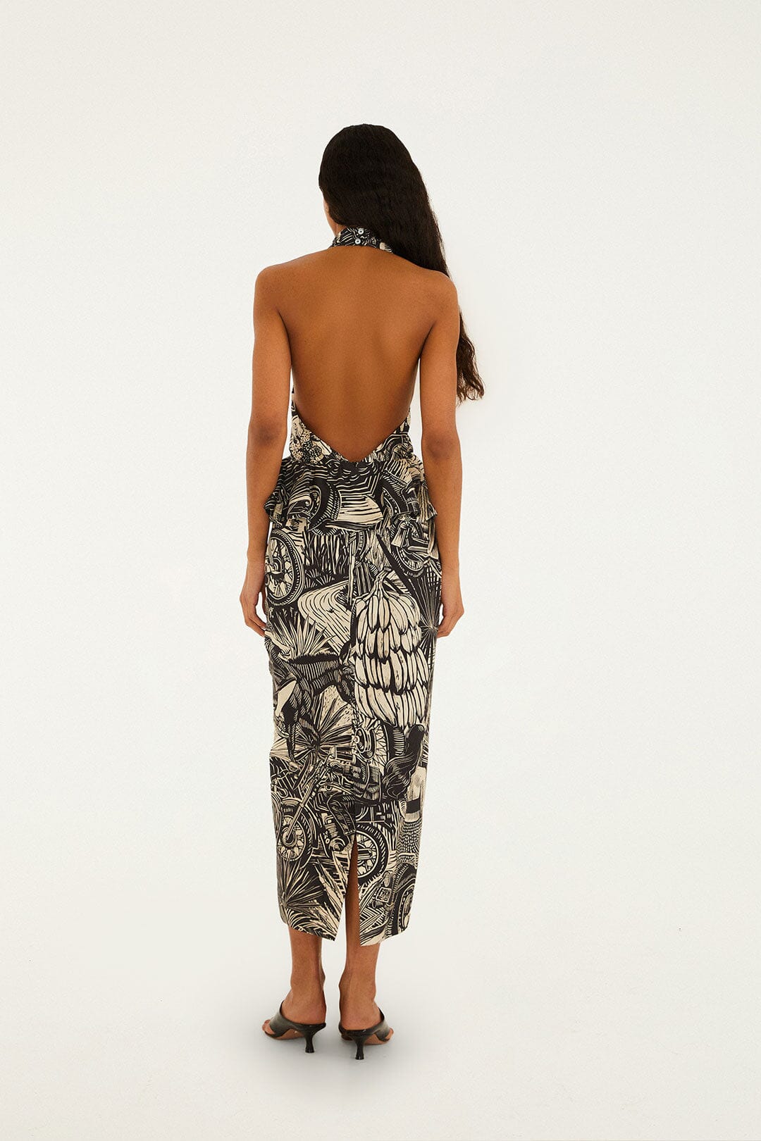 Ruta Beige Embroidered Maxi Dress