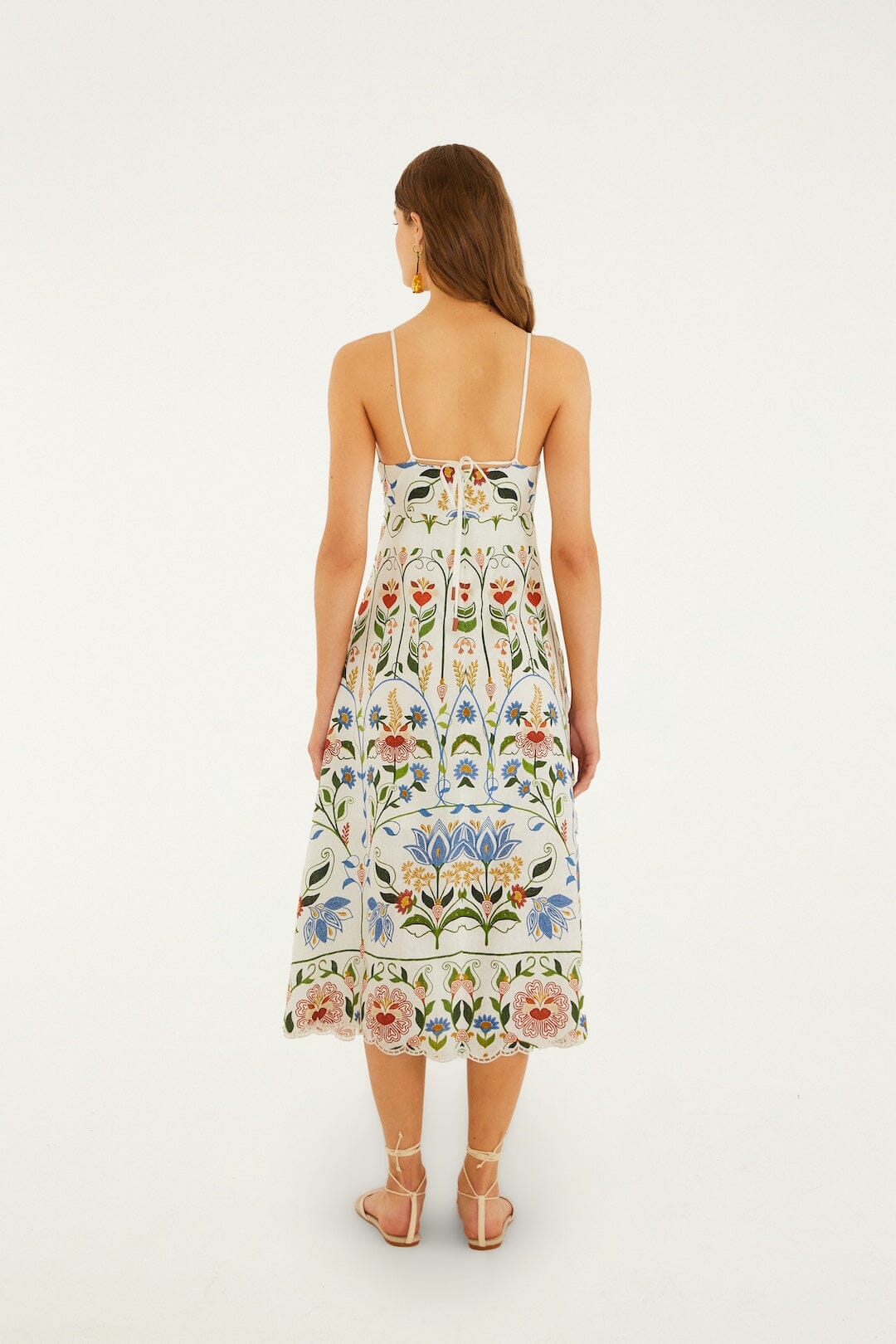 Off-White Stitched Garden Midi Dress