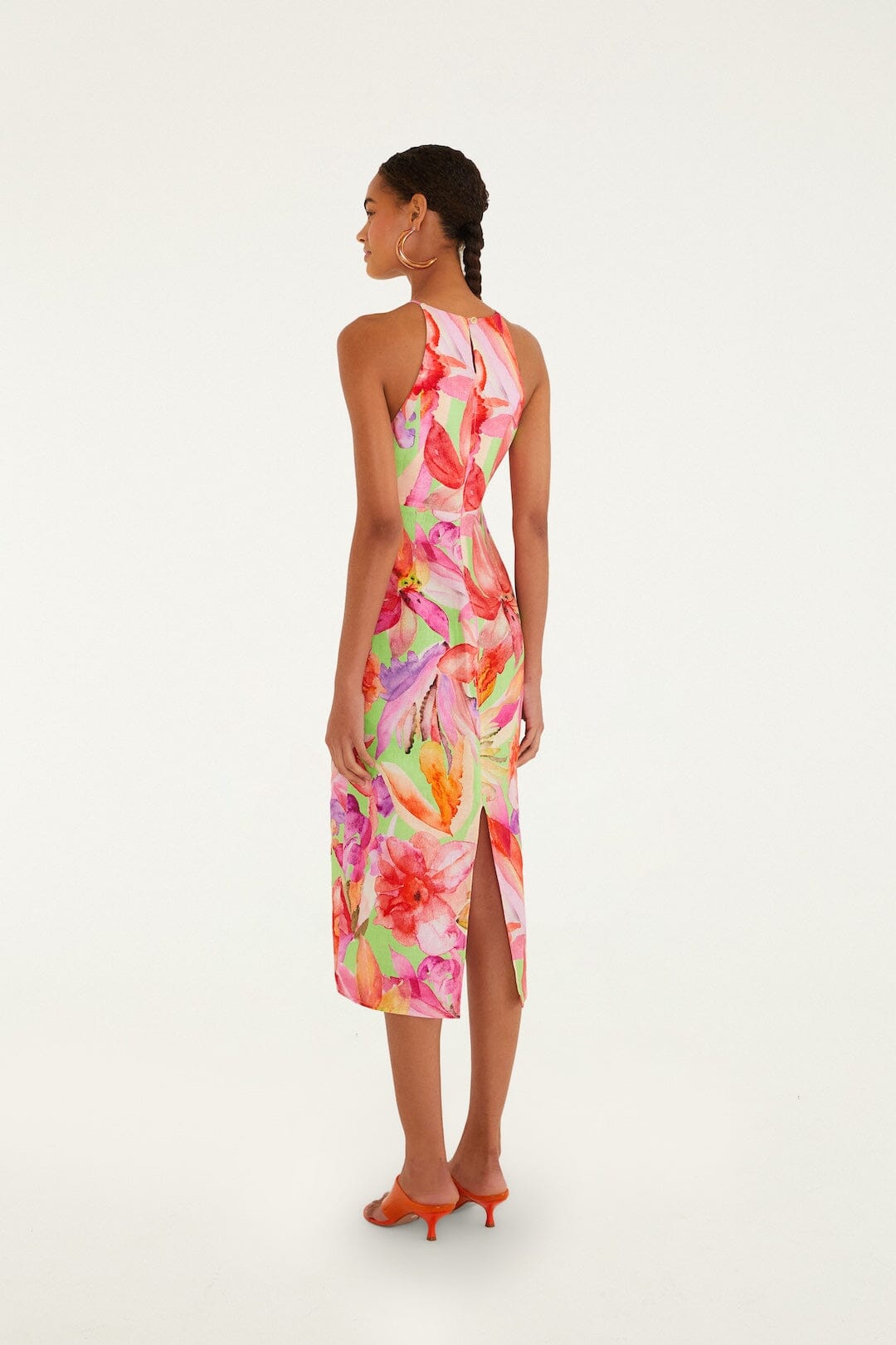 Multicolor Artsy Flora Midi Dress