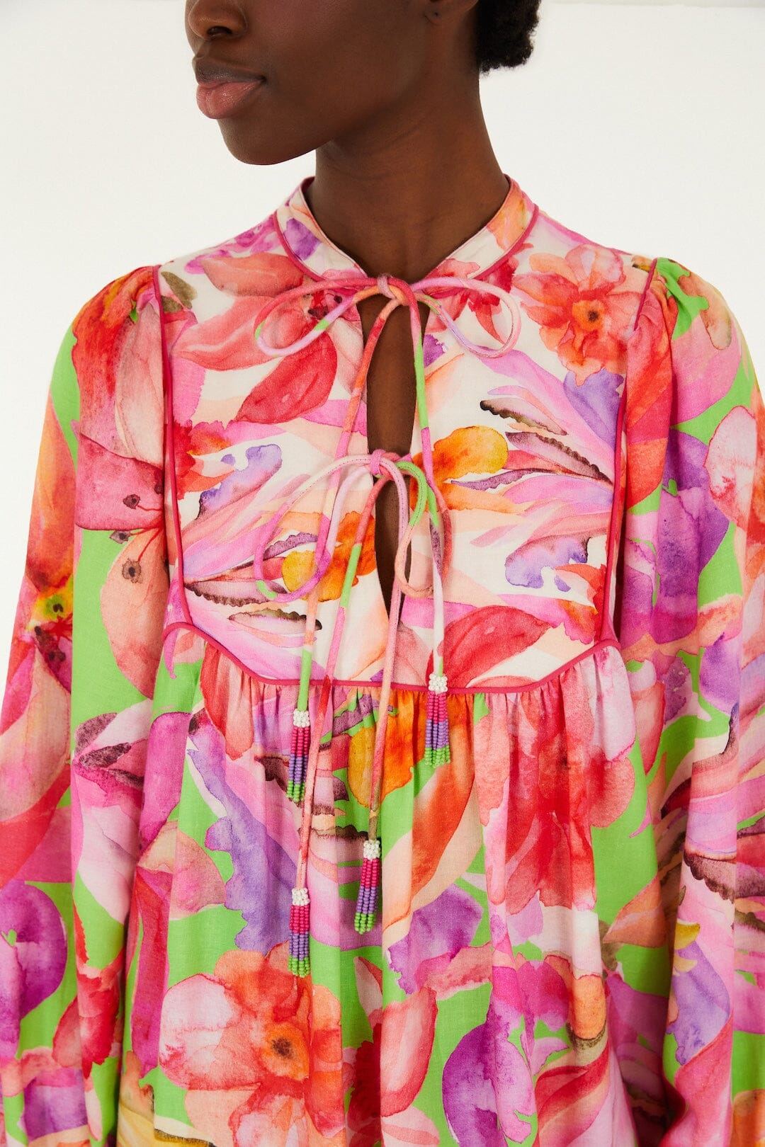 Multicolor Artsy Flora Mini Dress