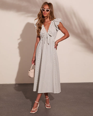 Summer Session Cotton Striped Midi Dress