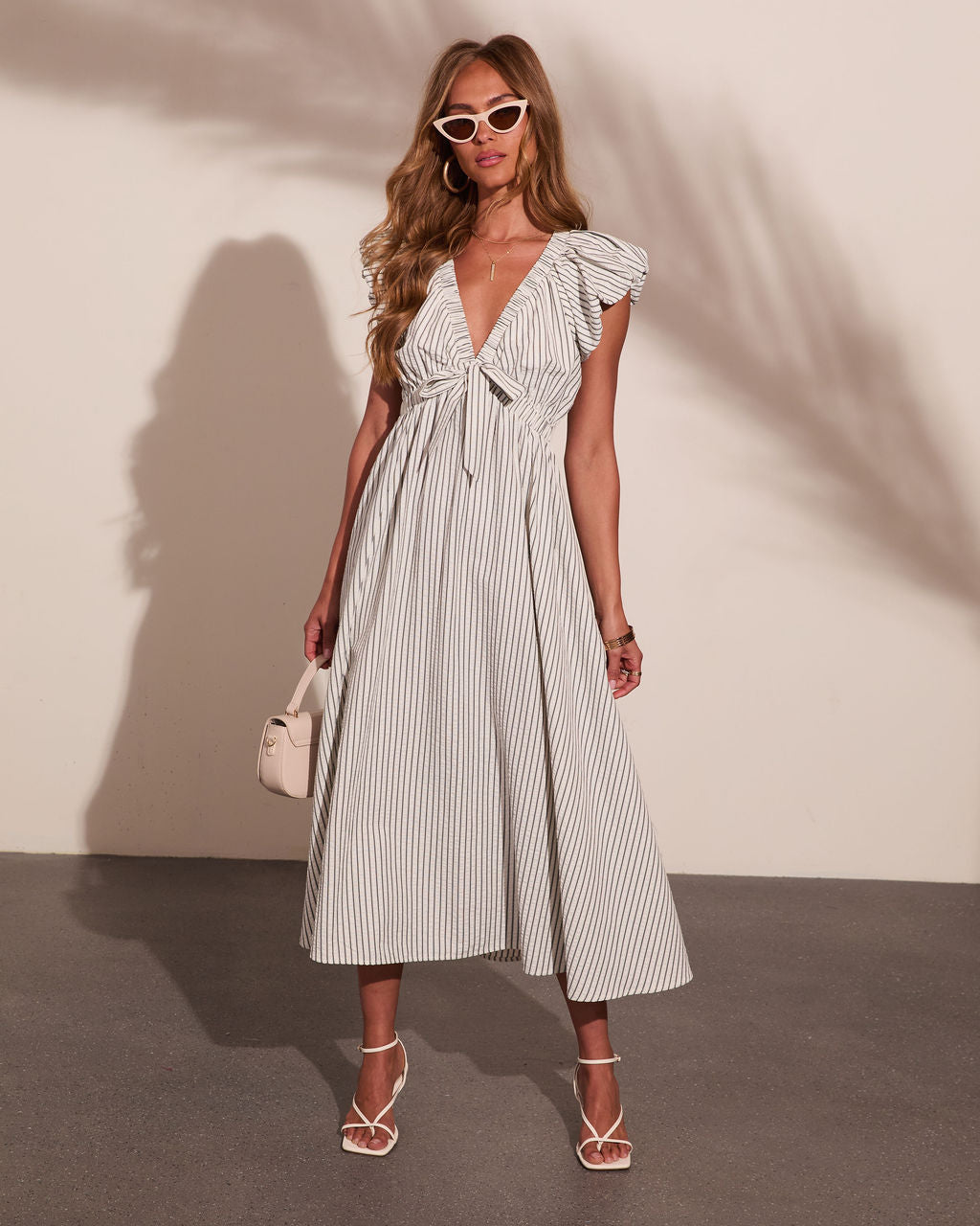 Summer Session Cotton Striped Midi Dress