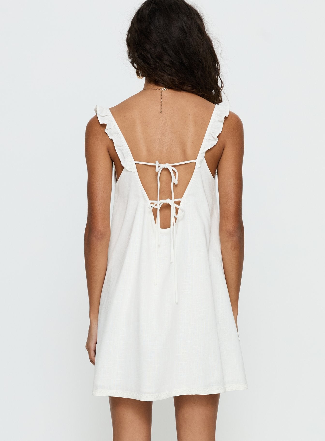Malinda Babydoll Mini Dress White
