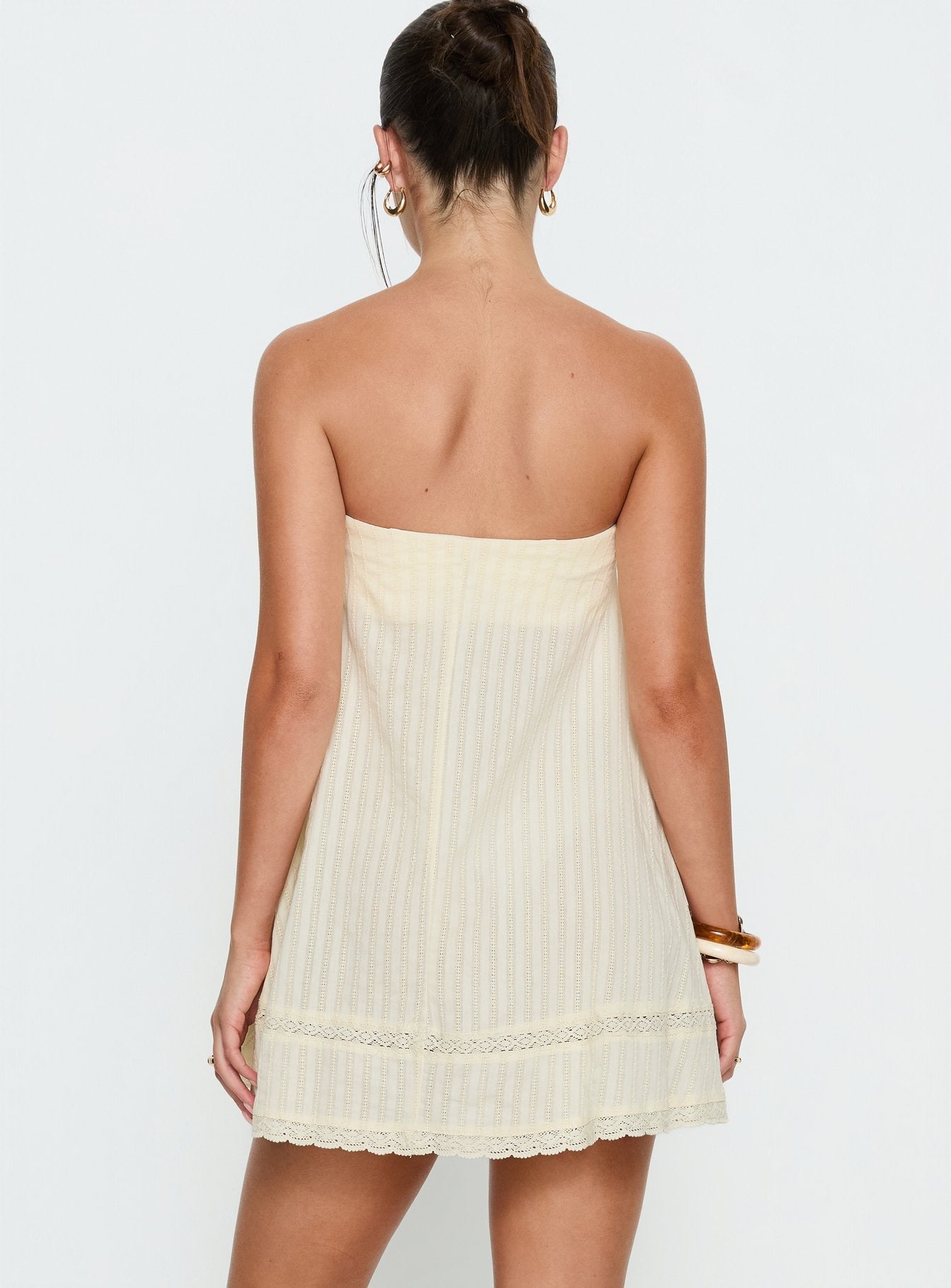 Gypsea Strapless Swing Mini Dress Butter Yellow