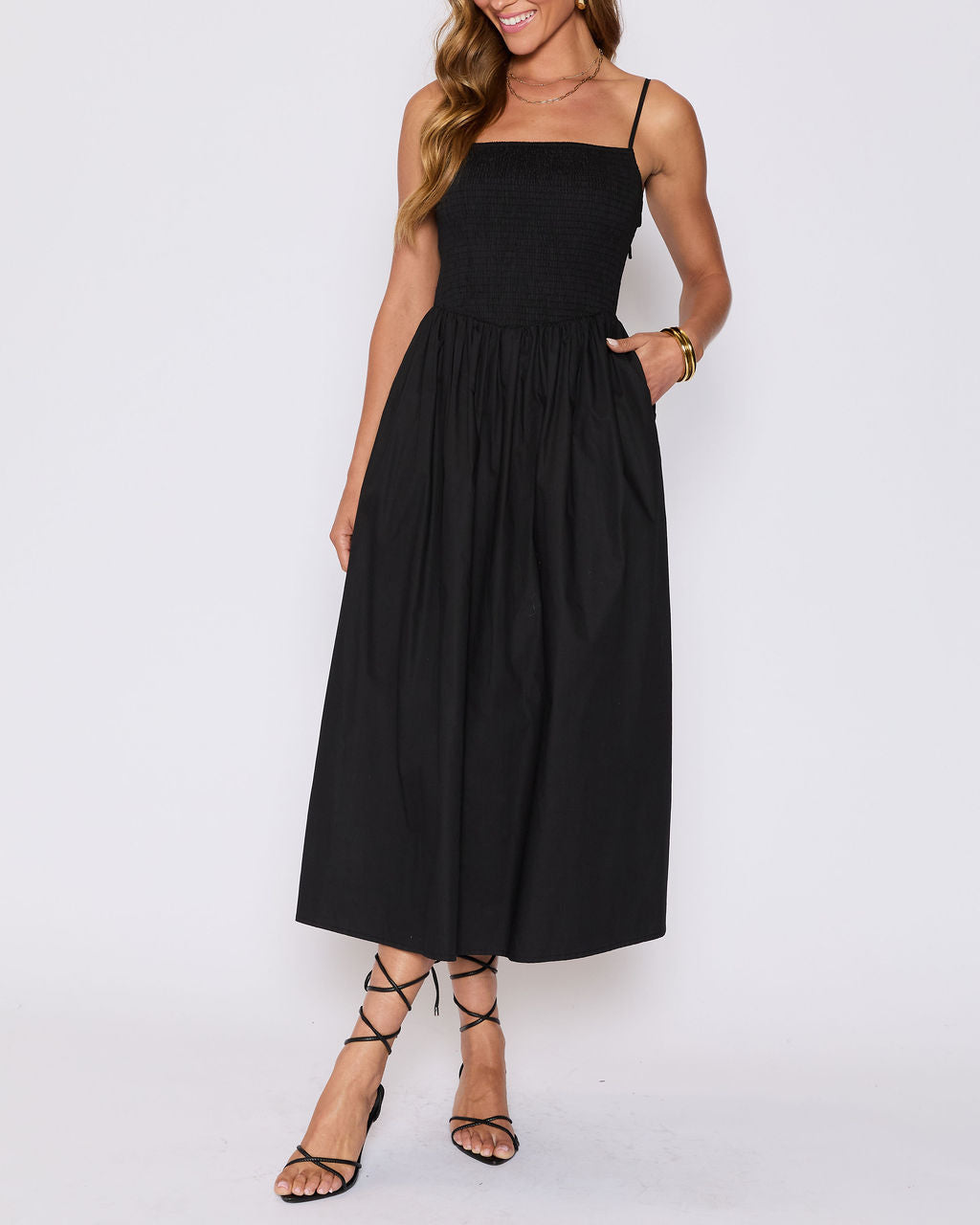 Summer Essential Cotton Smocked Maxi Dress