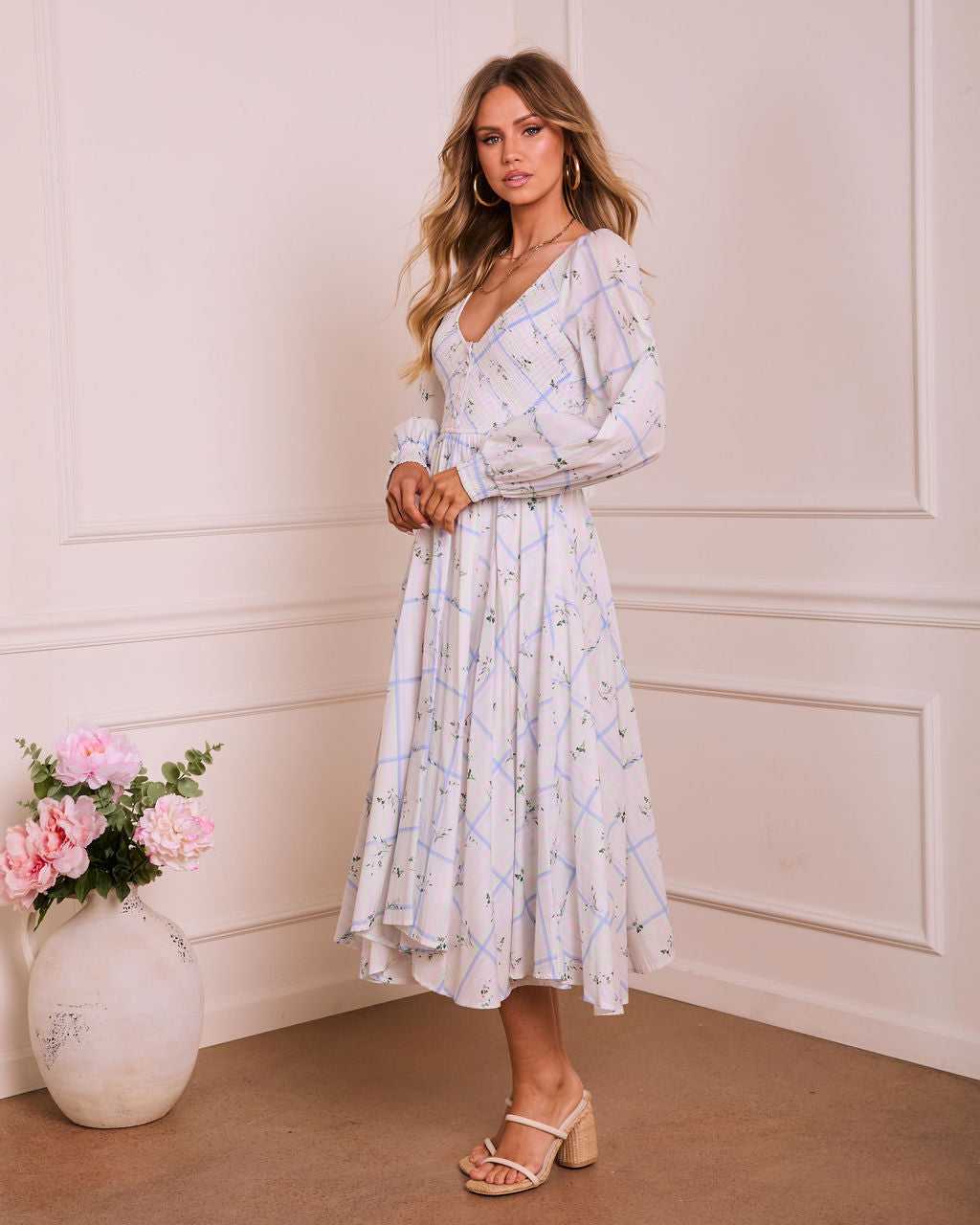 Wildlight Muse Floral Plaid Maxi Dress