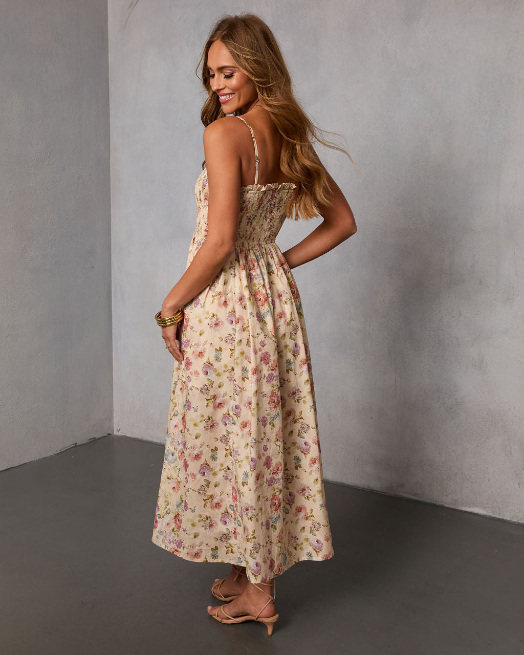 Fresh Fem Printed Sweetheart Maxi Dress