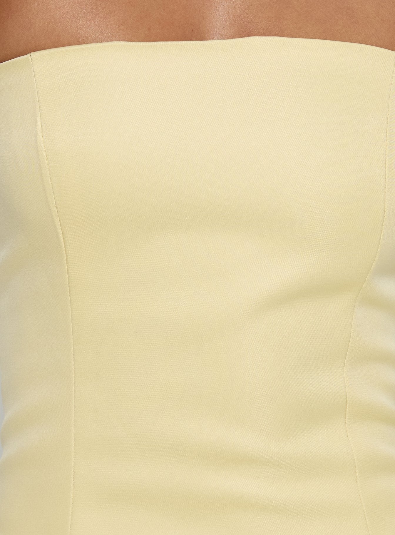 Soft Bloom Drop Waist Strapless Maxi Dress Yellow