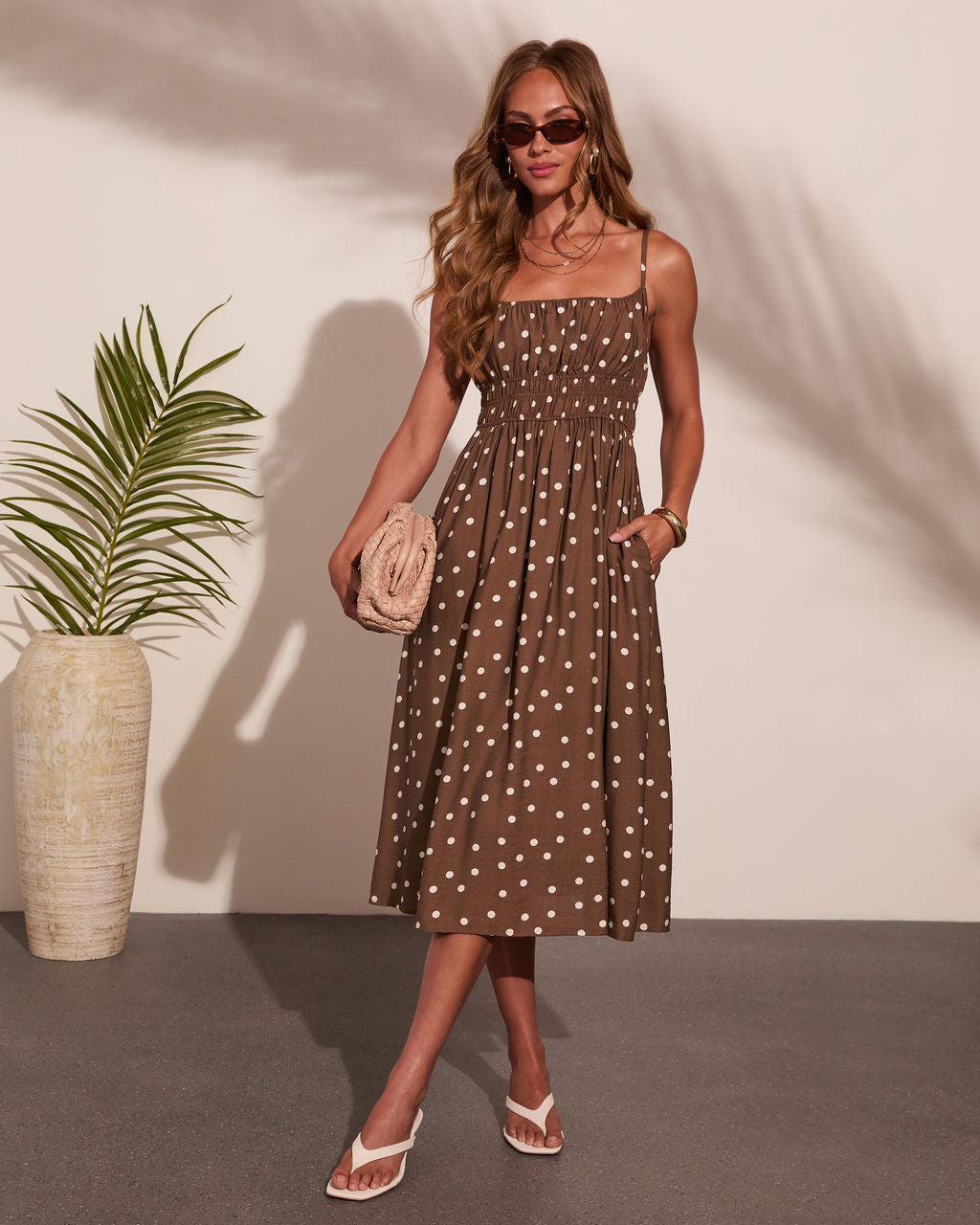 Spot Luxe Polka Dot Midi Dress
