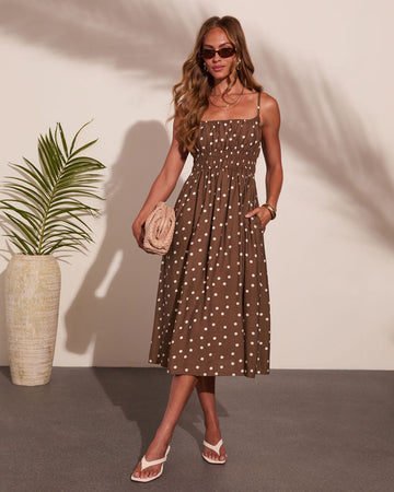 Spot Luxe Polka Dot Midi Dress