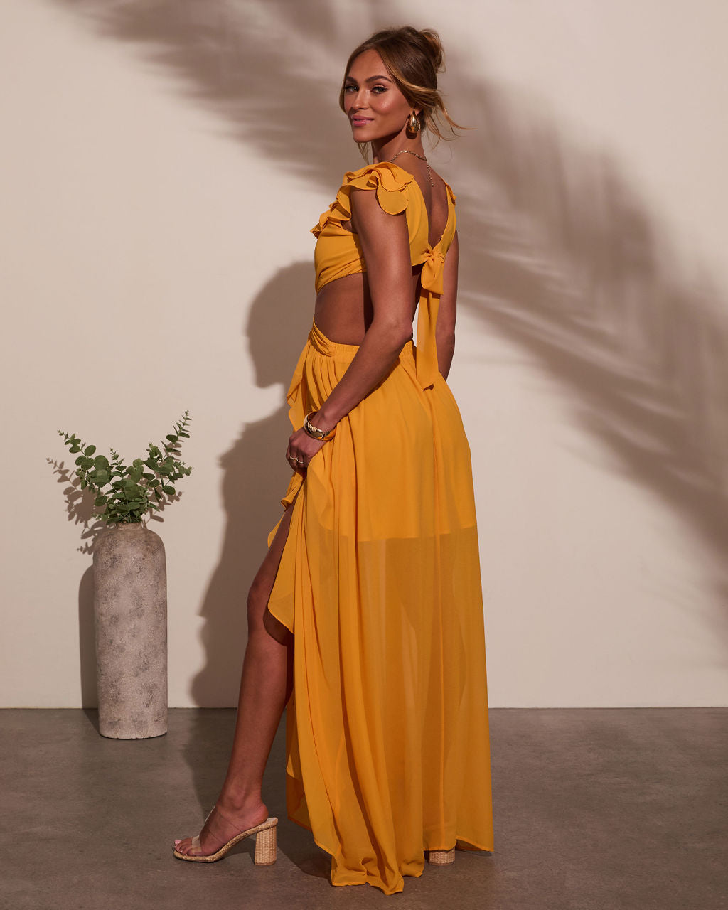Carlita Ruffle Cutout Maxi Dress