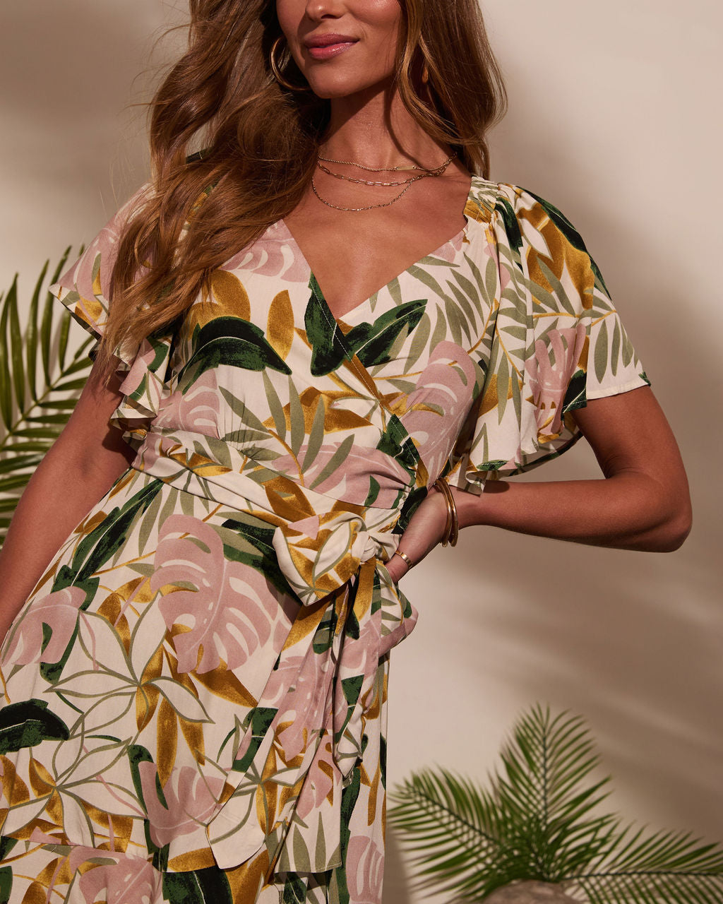 Ireland Floral Ruffle Wrap Dress