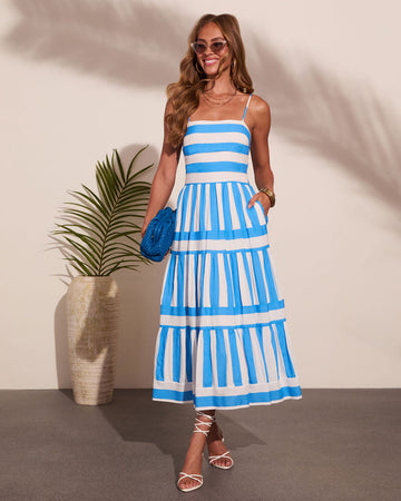 Chic Getaway Striped Maxi Dress