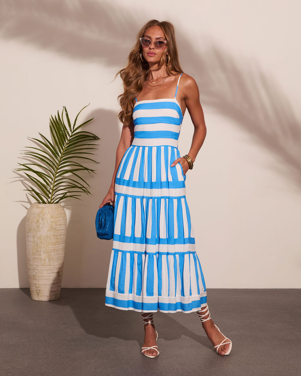 Chic Getaway Striped Maxi Dress