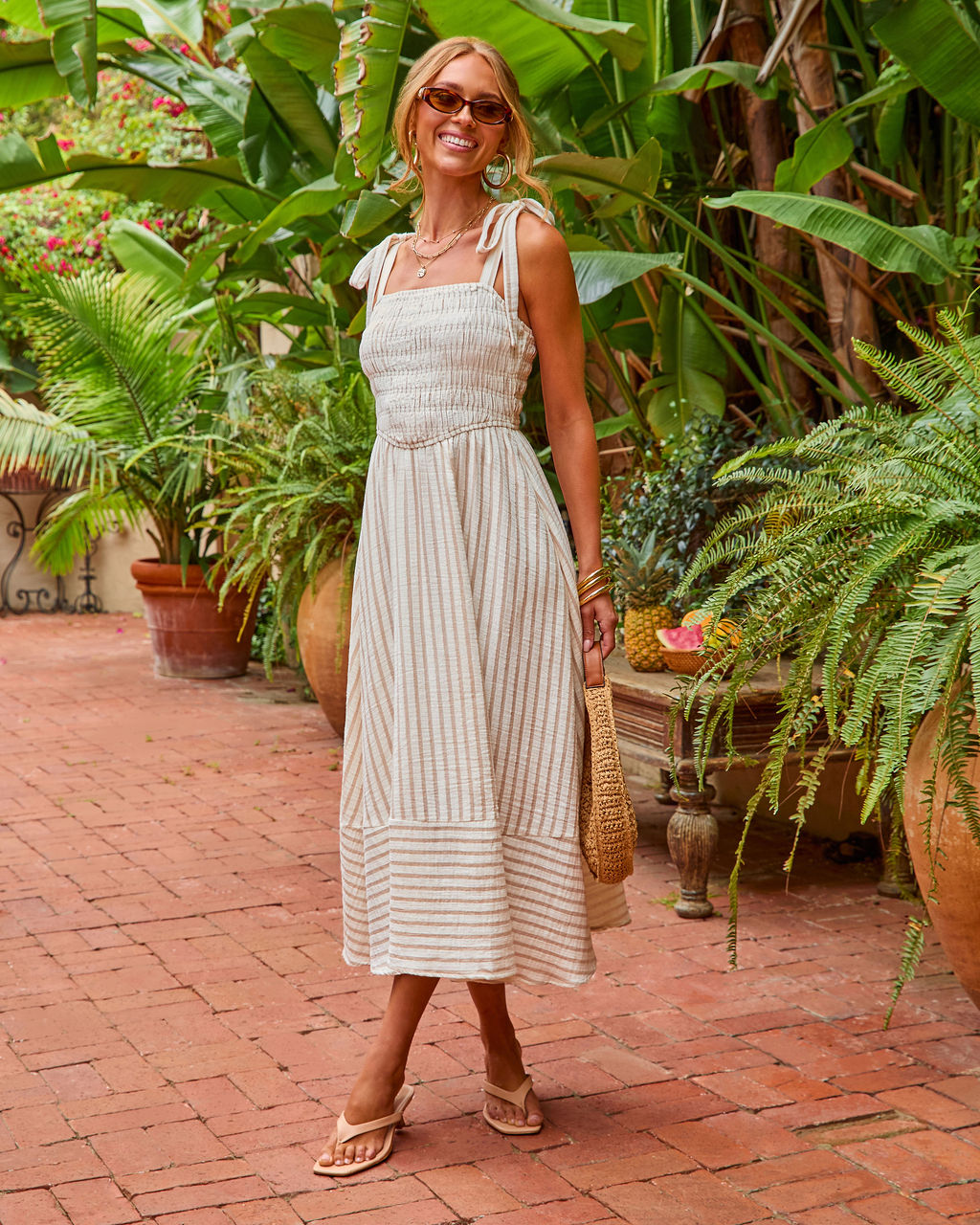 Weekend Muse Cotton Striped Maxi Dress
