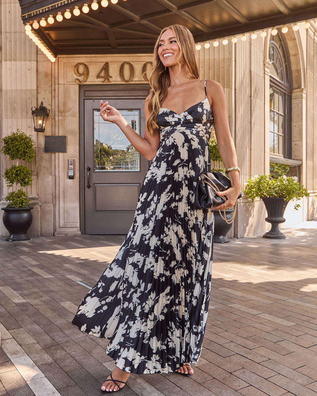 Soraya Printed And Pleated Maxi Dress
