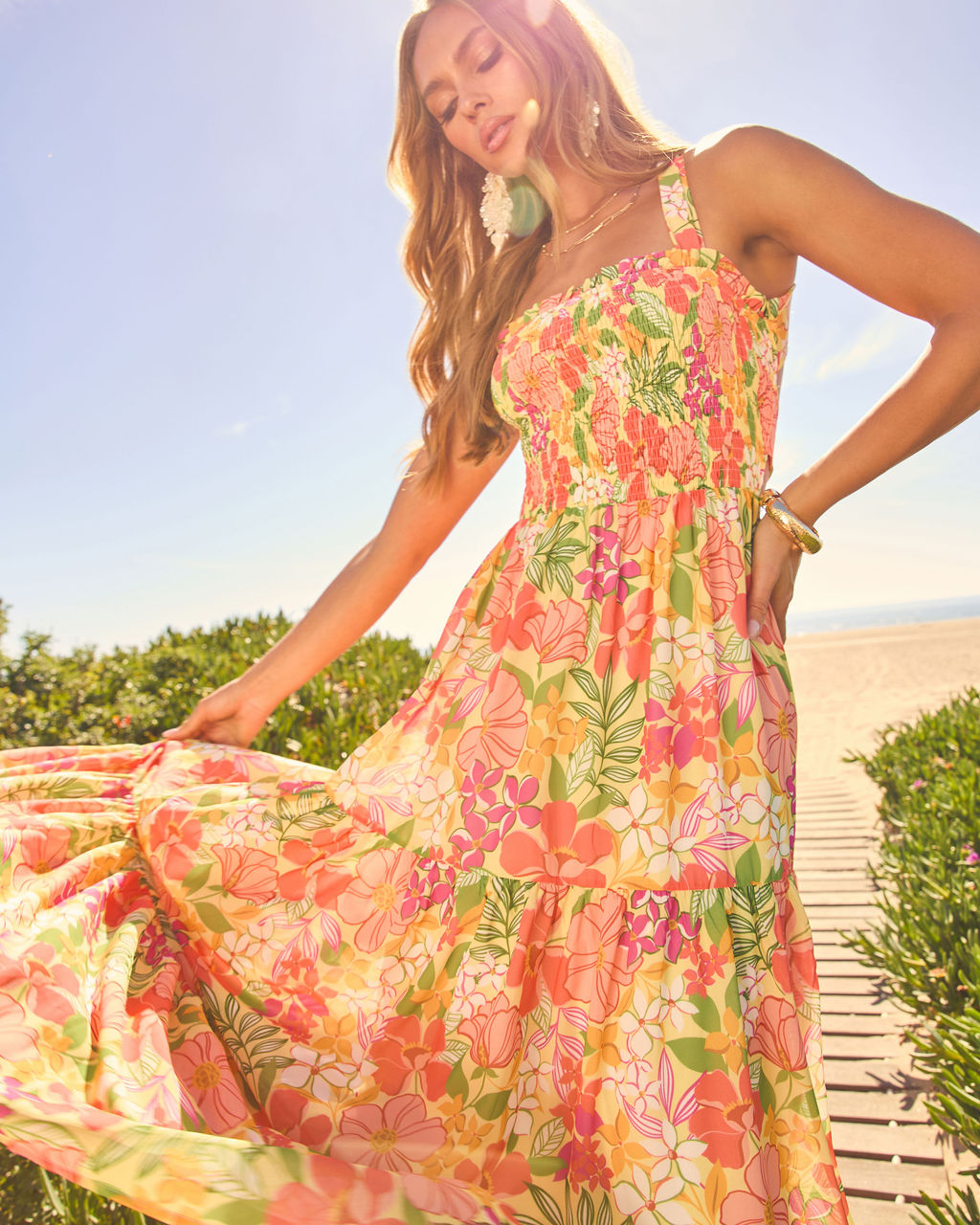 Emelia Floral Print Maxi Dress