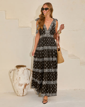 Manda Fit And Flare Paisley Maxi Dress