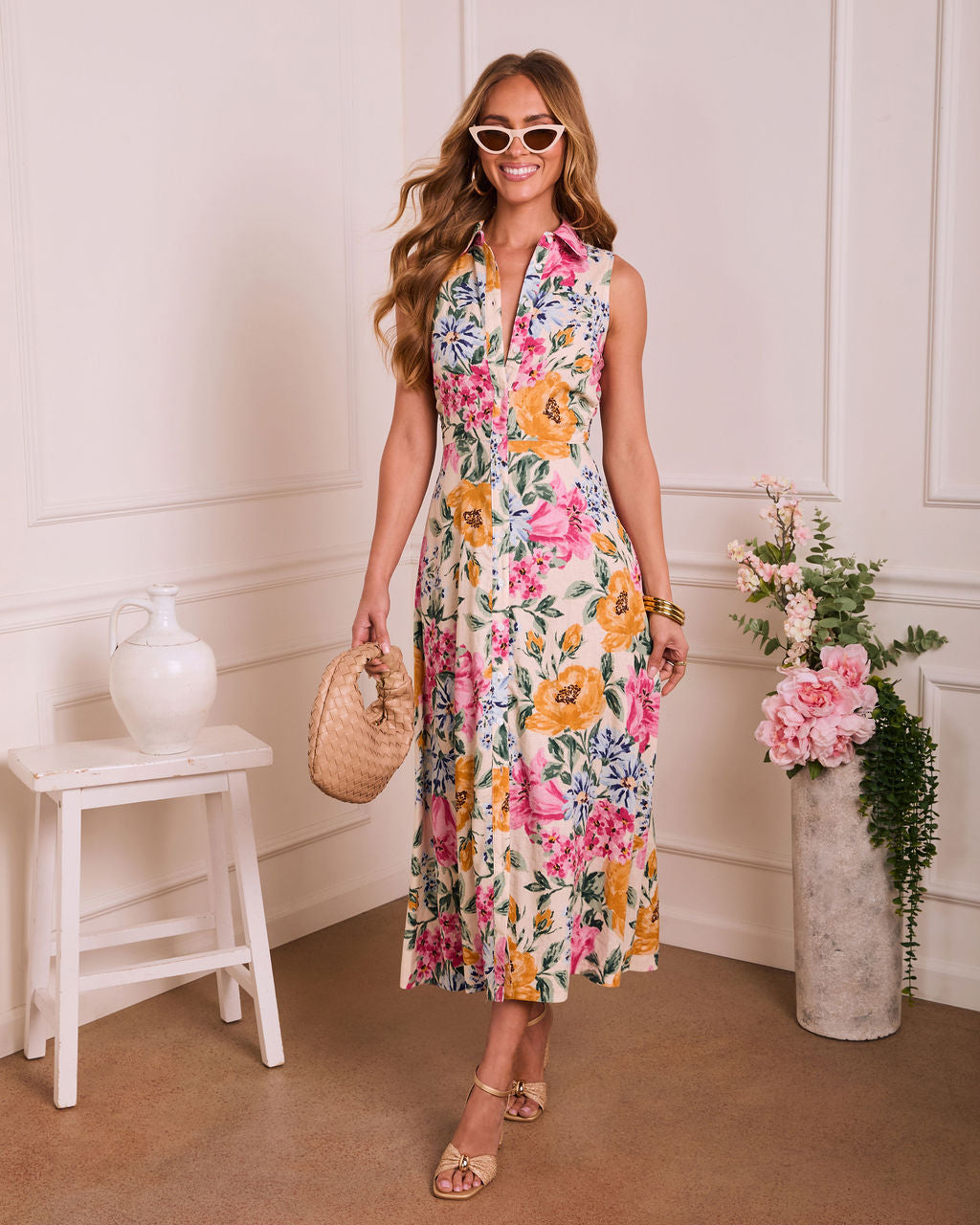 After Bloom Floral Maxi Shirt Dress
