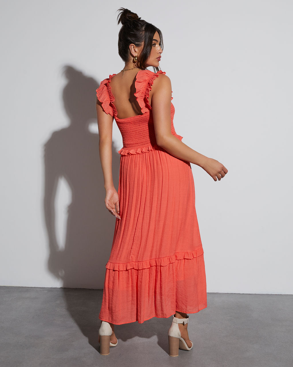 Feminine Frills Smocked Maxi Dress