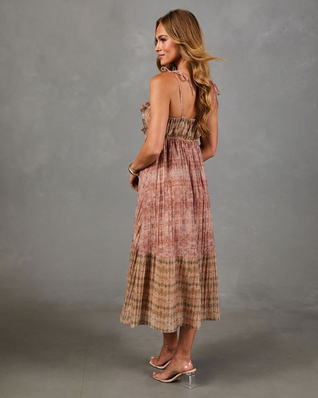 Southern Soul Abstract Color Block Midi Dress