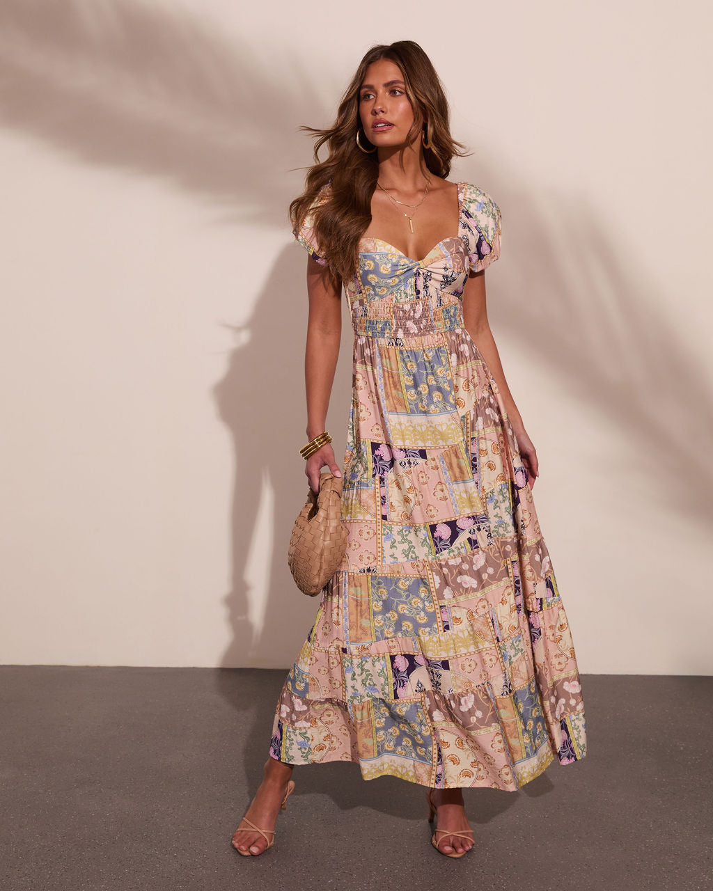 Prairie Stardust Abstract Patchwork Maxi Dress
