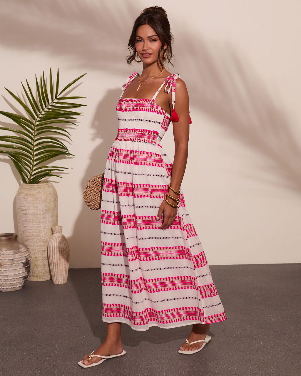 Sun Reverie Abstract Striped Maxi Dress