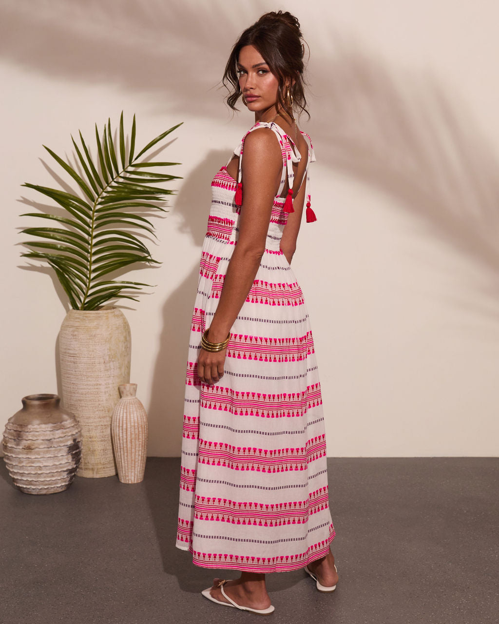 Sun Reverie Abstract Striped Maxi Dress