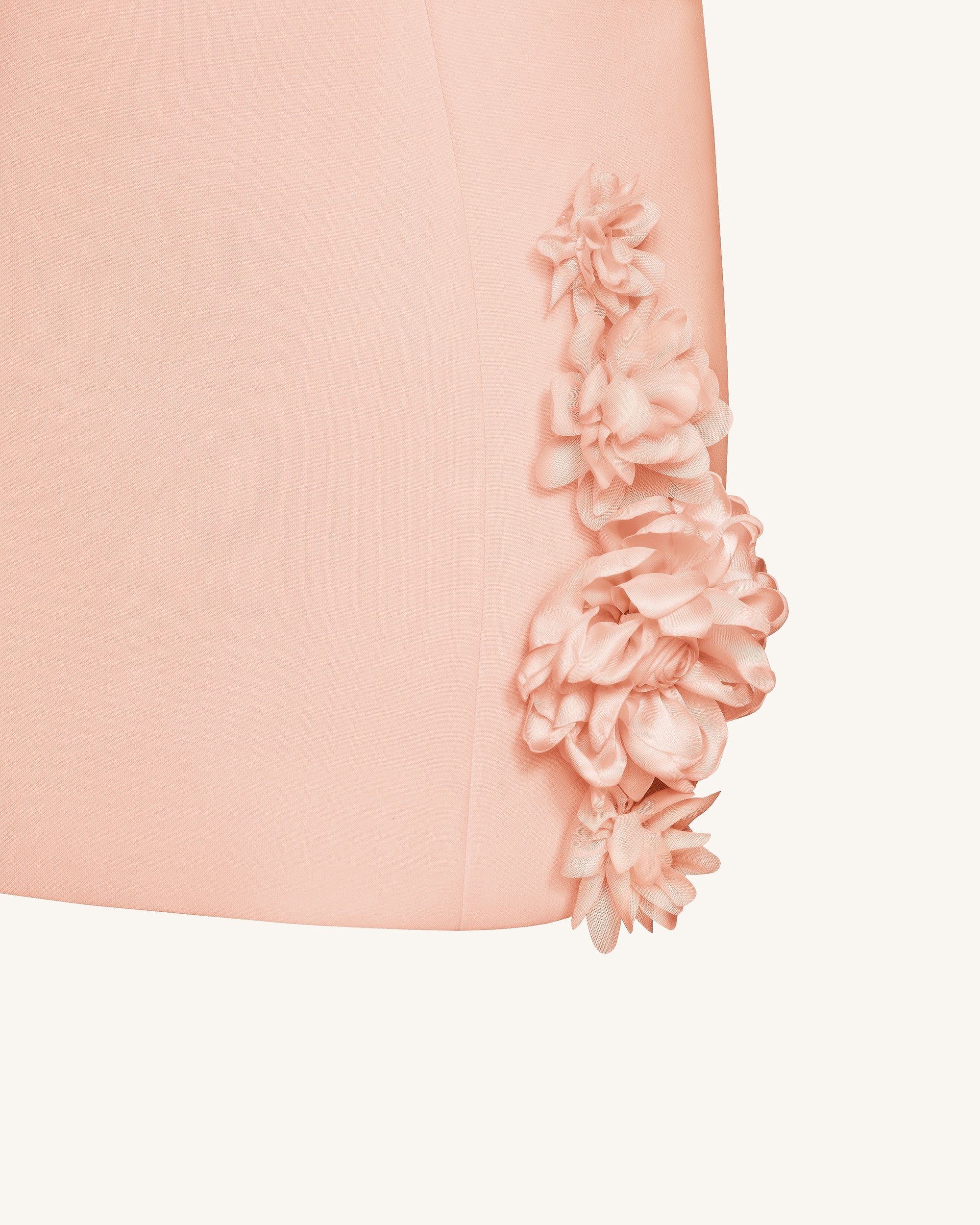 Elaina Rosette Applique Mini Dress - Apricot