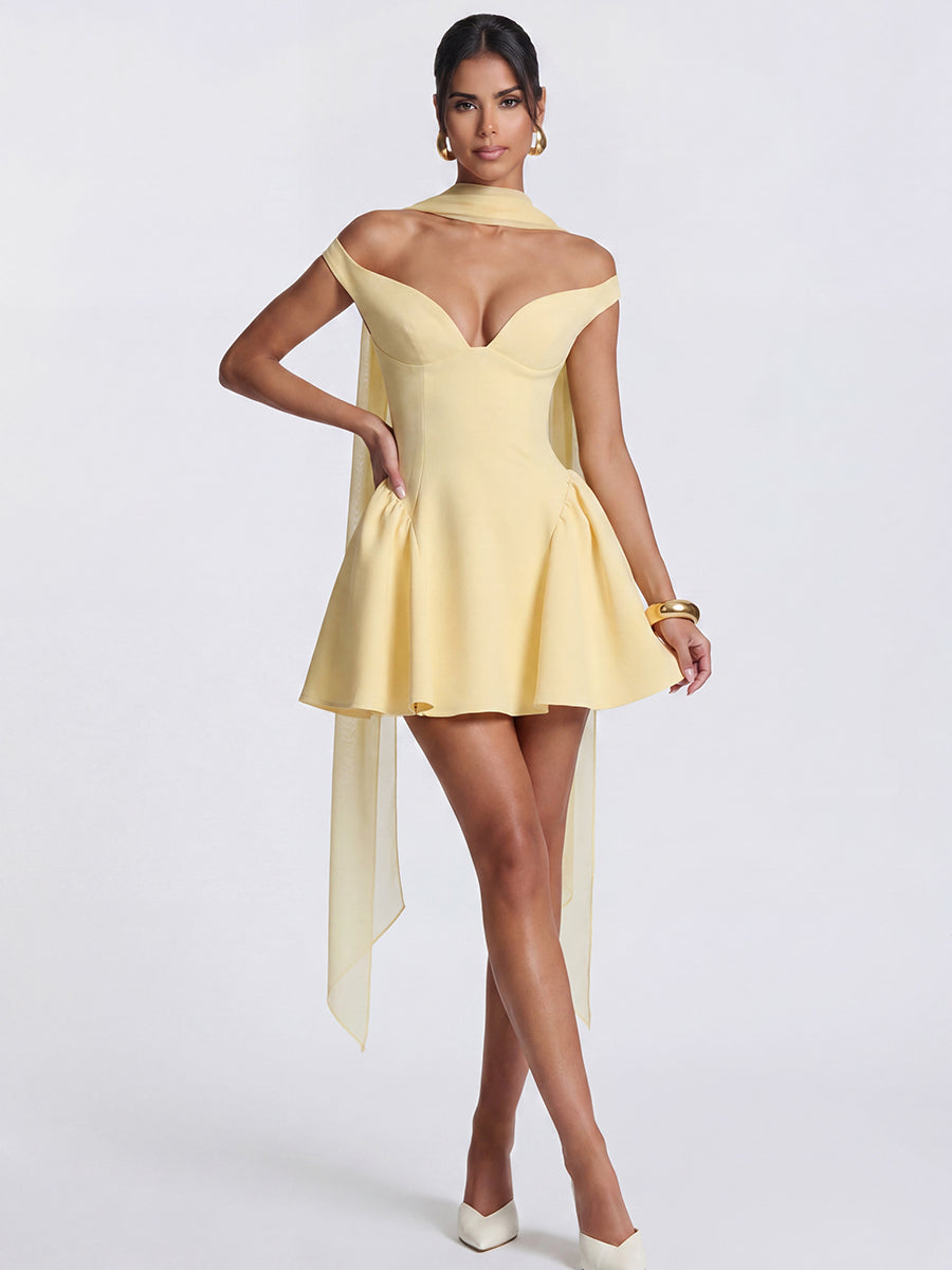 A-Line/Princess Homecoming Dresses Spandex Dresses Off-the-Shoulder Sleeveless Short/Mini Dresses With Pleats/Back Zipper
