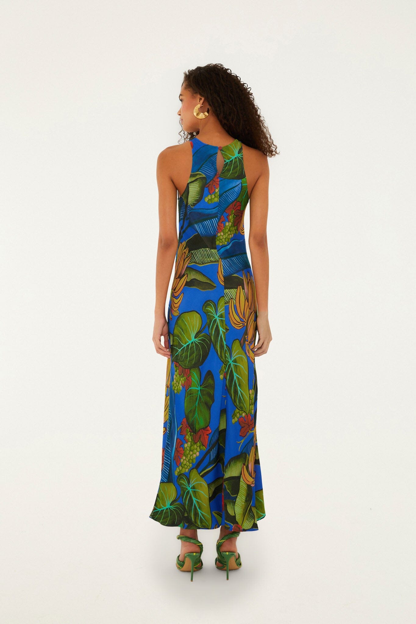 Blue Banana Grapes Sleeveless Maxi Dress