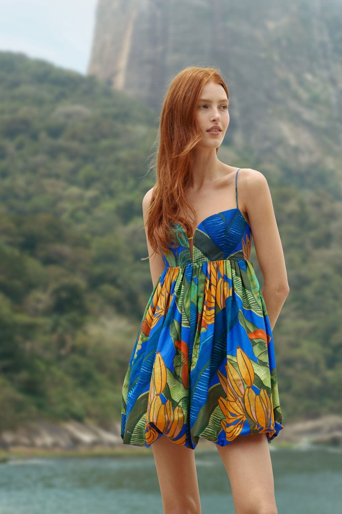 Blue Banana Grapes Sleeveless  Mini Dress