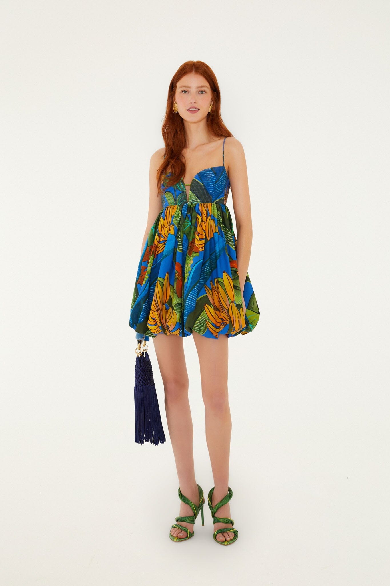 Blue Banana Grapes Sleeveless  Mini Dress