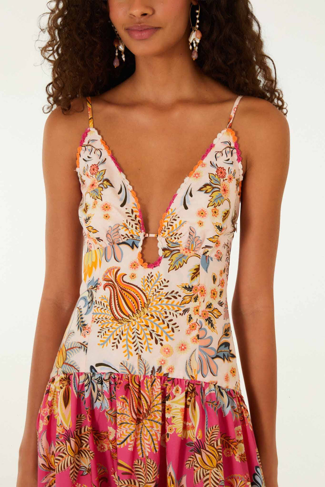 Multicolor Ligia Floral Mix  Maxi Dress