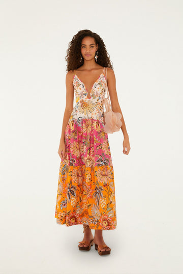 Multicolor Ligia Floral Mix  Maxi Dress