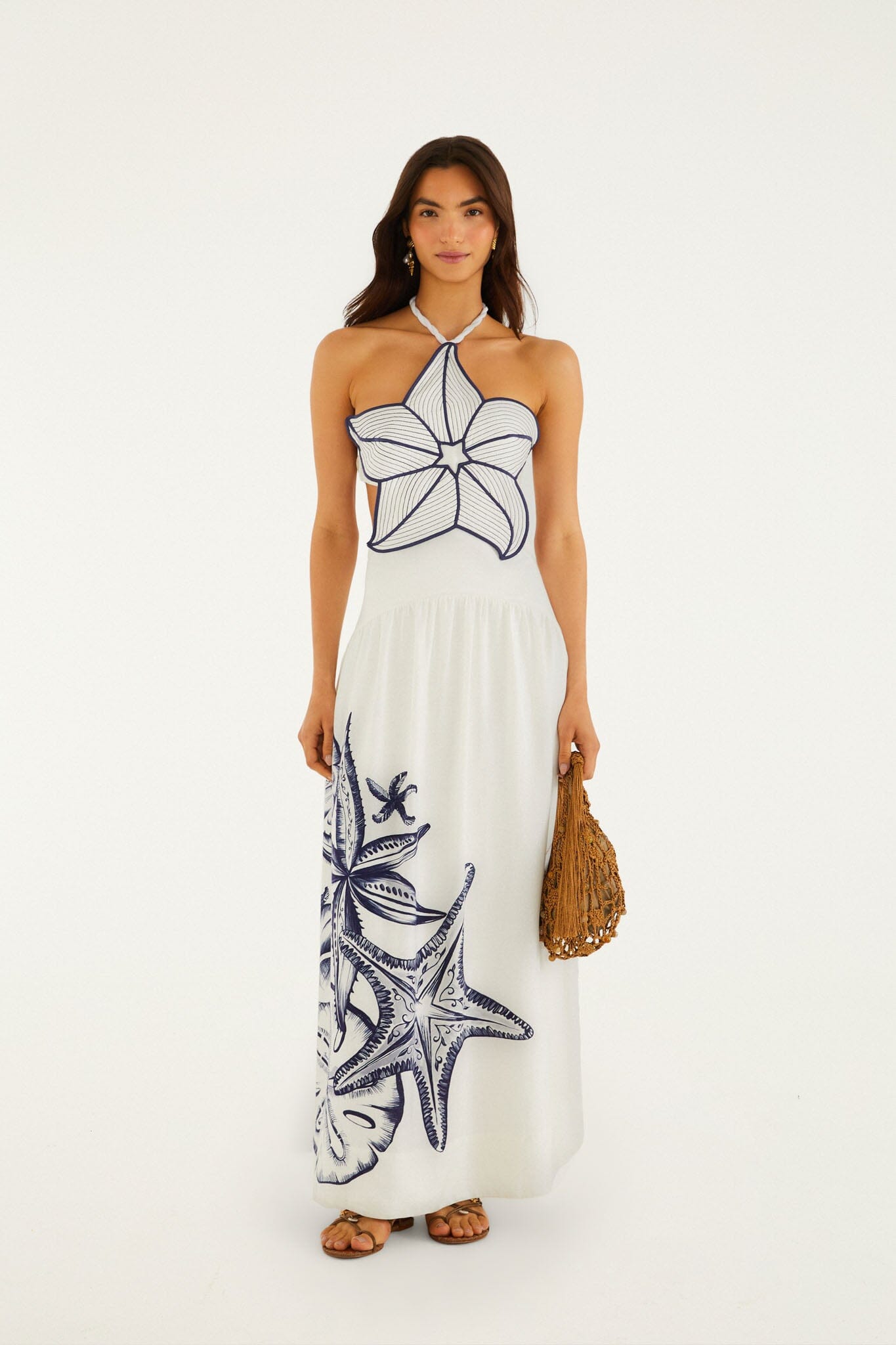Off-White Coast Stars 3d Bodice Maxi Dress