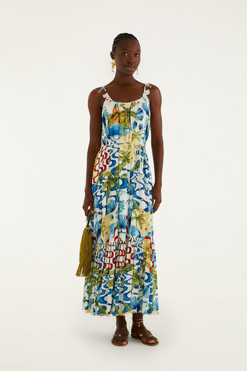 Rio Beach Off-White Maxi Dress