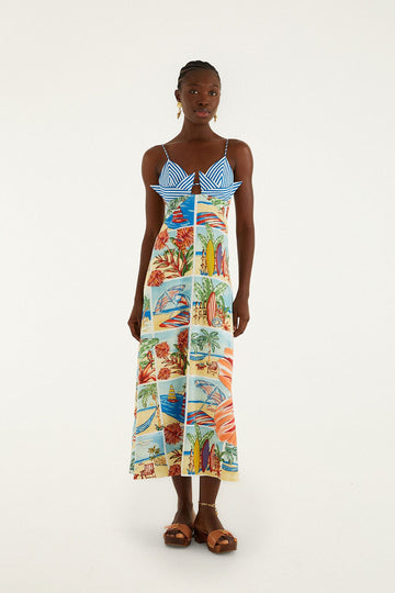 Summer Diary Multicolor Paper Boat Maxi Dress