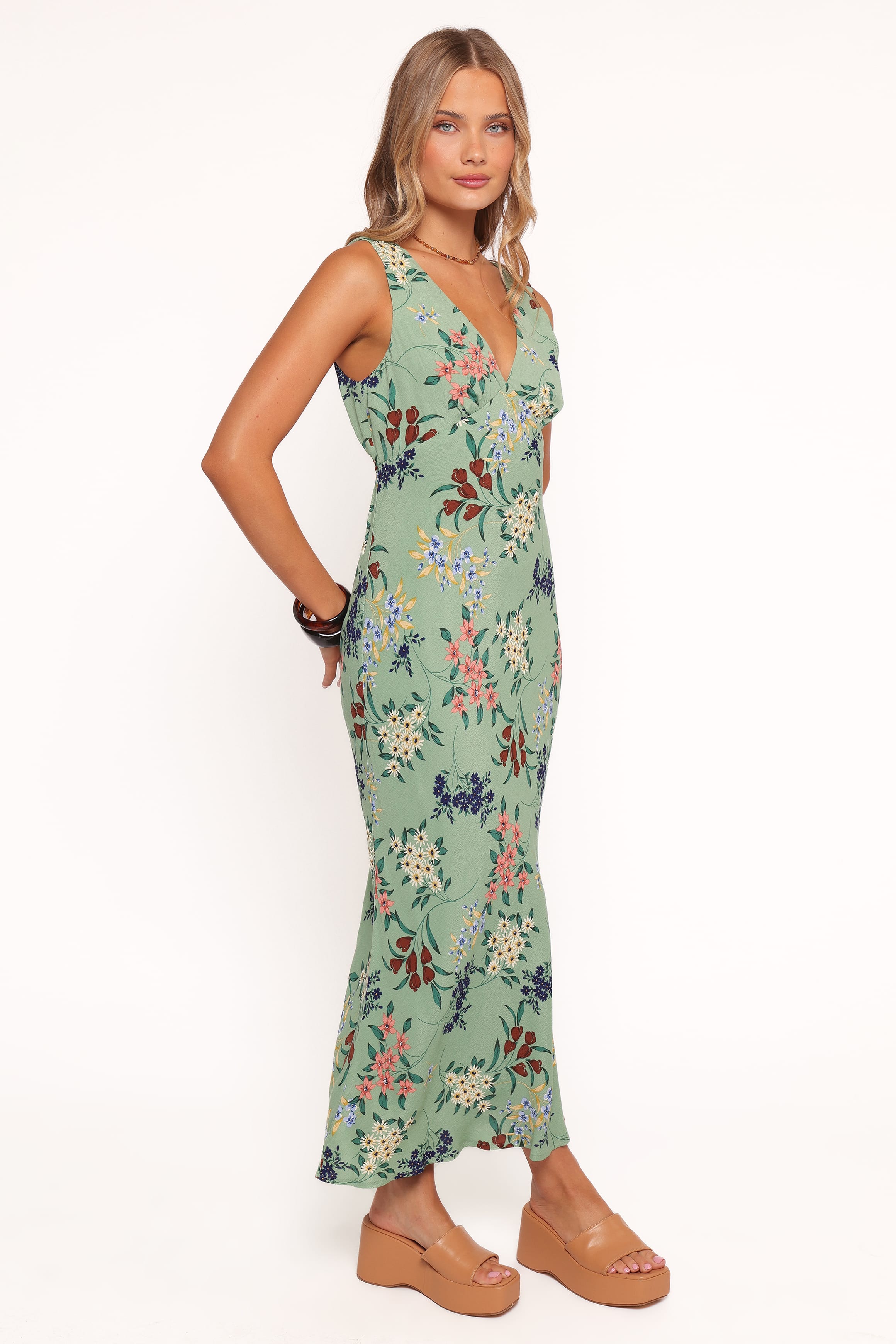 Acilia Midi Dress - Sage Floral