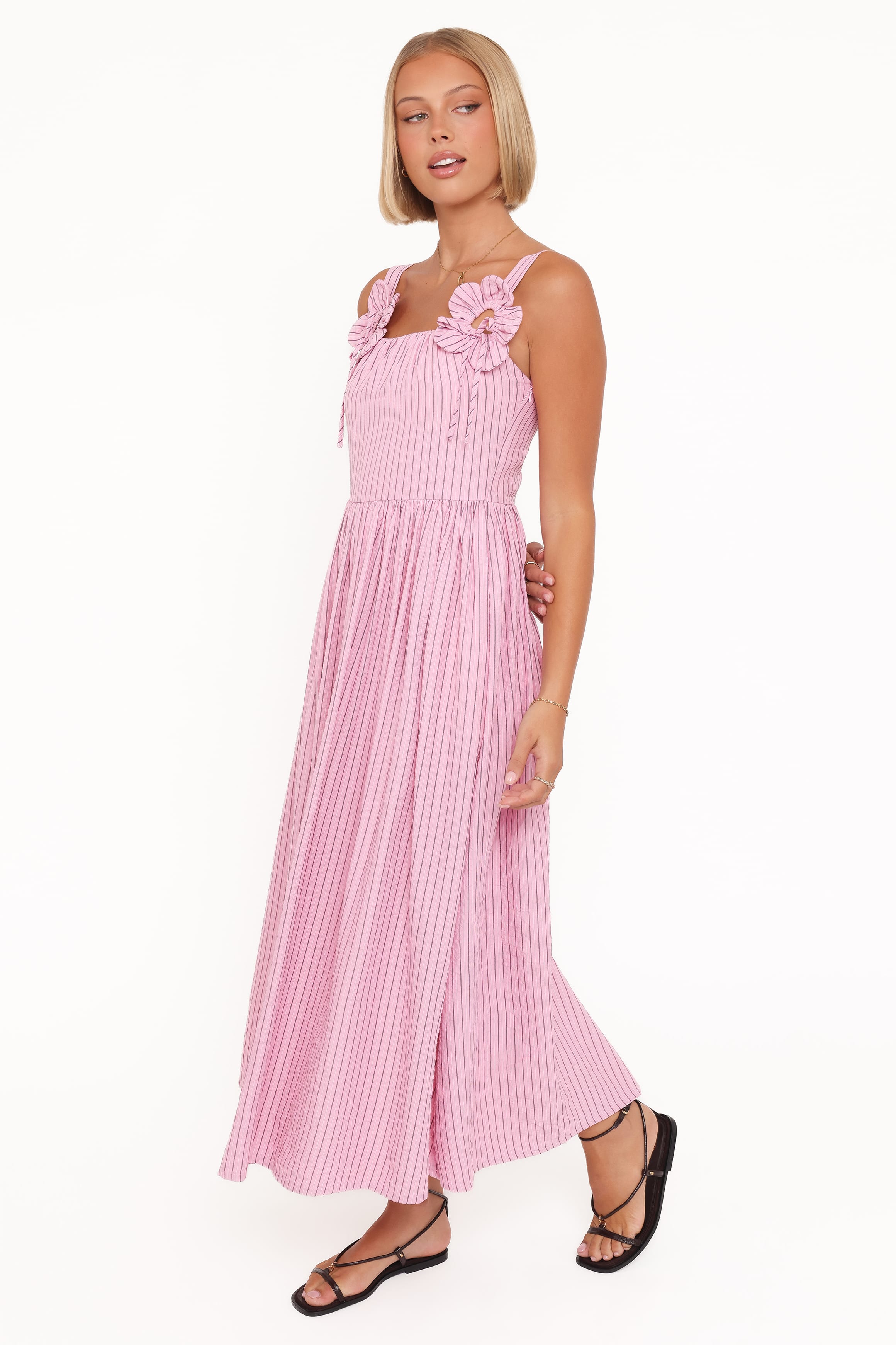 Alden Maxi Dress - Pink/White Stripe