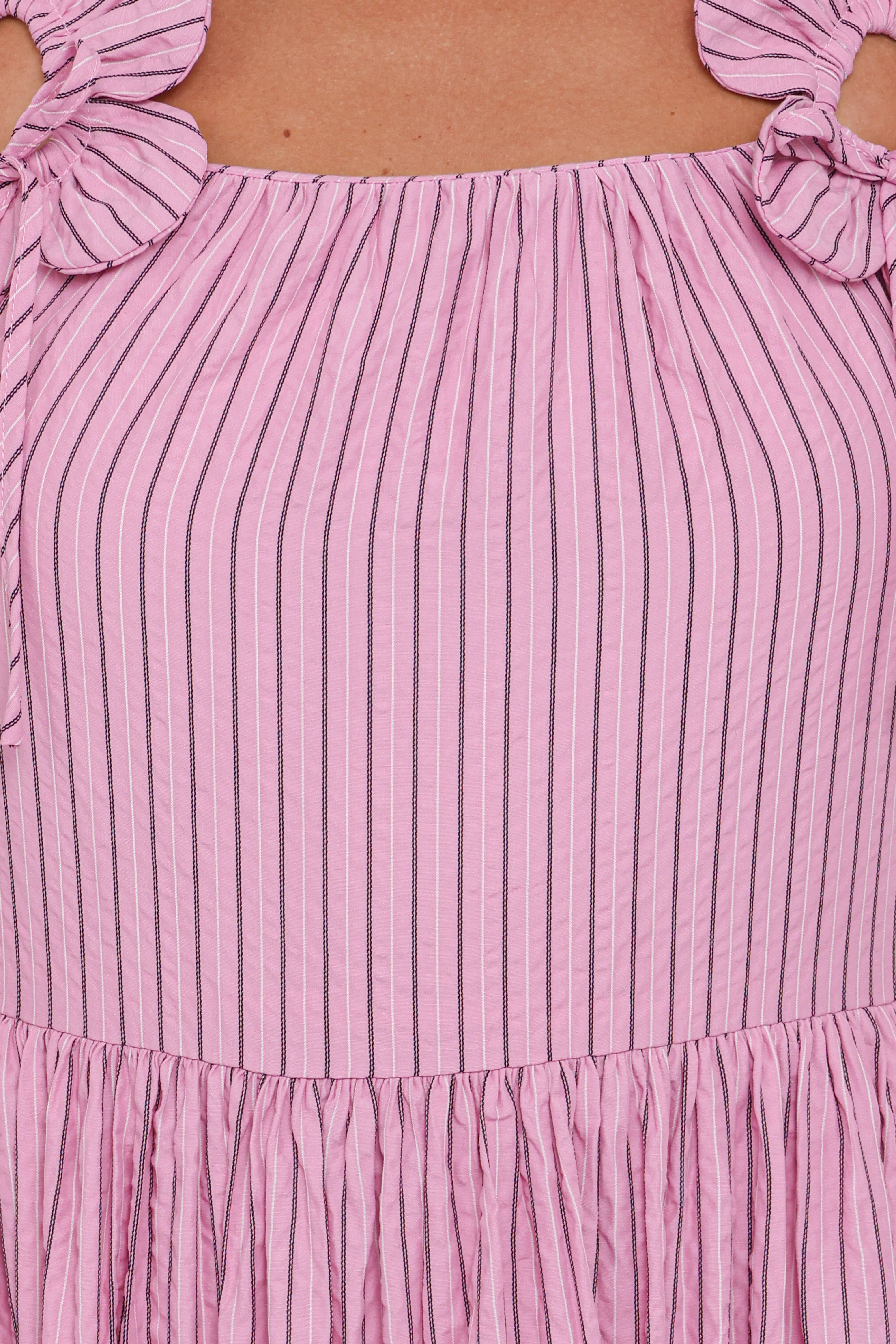 Alden Maxi Dress - Pink/White Stripe
