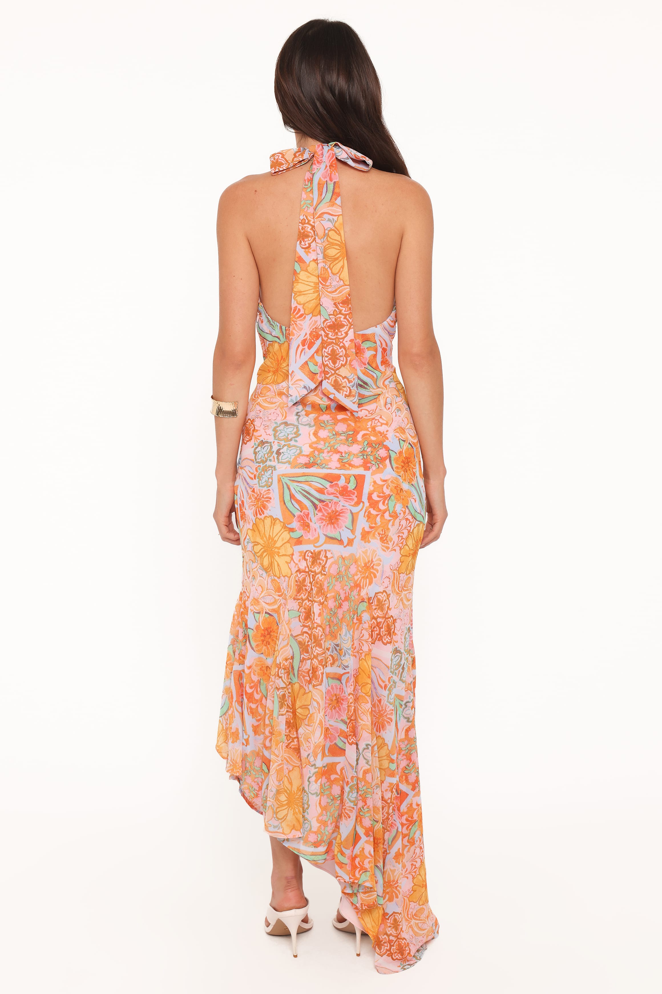 Alkira Maxi Dress - Orange Summer Garden