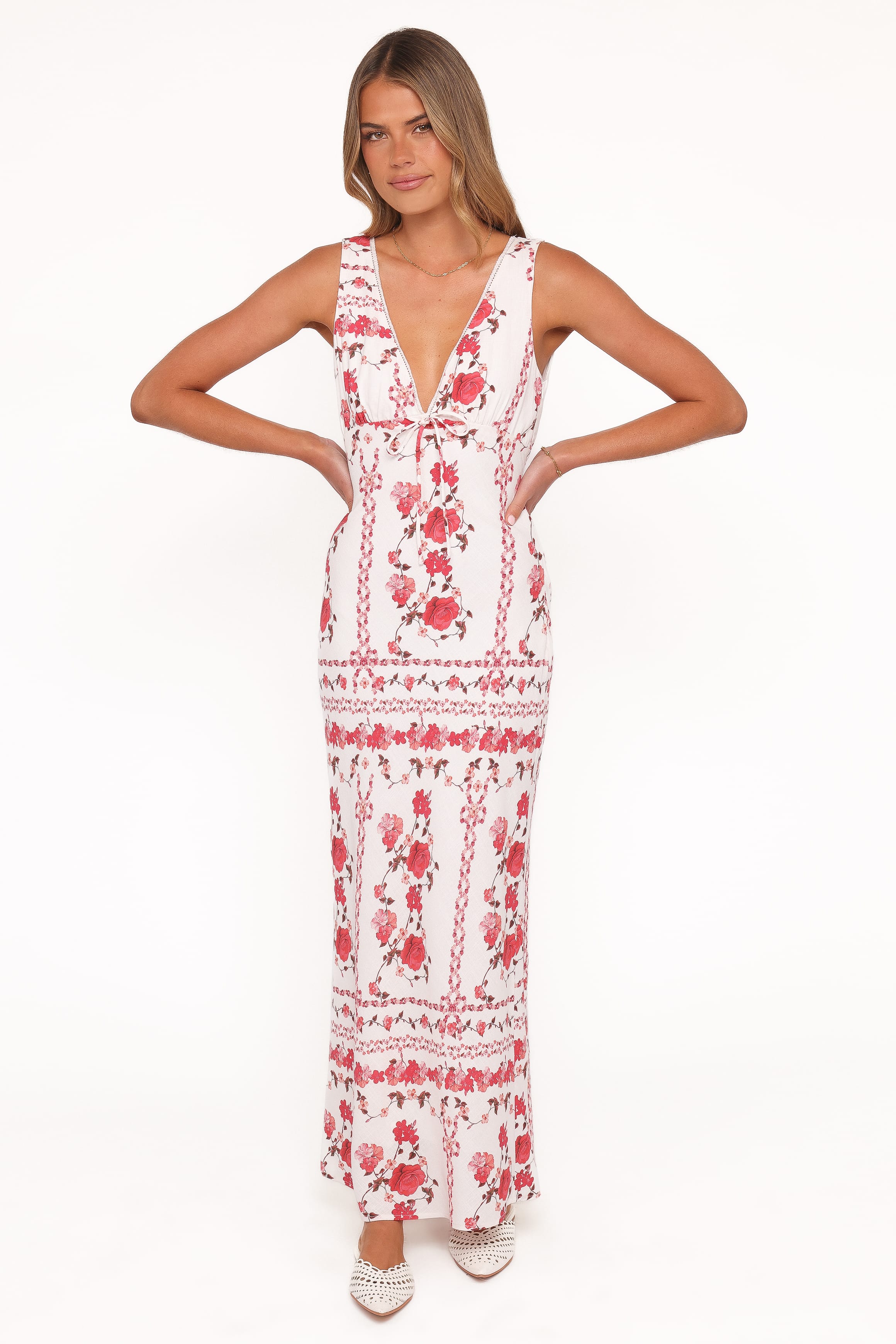 Amore Bias Cut Maxi Dress - Red Rose